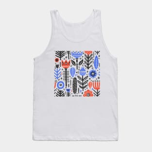 Slavic Folk Pattern with Flowers and Leaves Tank Top